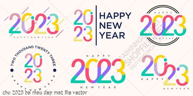 chu 2023 ba mau dep mat file vector